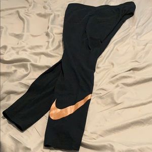 Nike black leggings with Rose gold